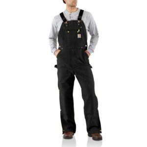 Carhartt Duck Zip-to-Thigh Bib Overall Unlined – R37 Black