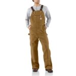 Carhartt Duck Zip-to-Thigh Bib Overall Unlined – R37 Brown