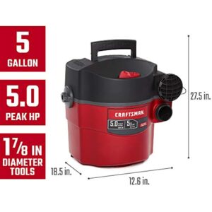 CRAFTSMAN 5 gal Corded Wet/Dry Vacuum 5 amps 120 V 5 HP CMXEVBE17925 - Image 2