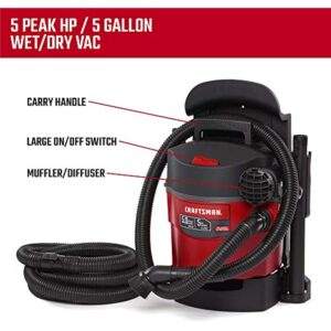 CRAFTSMAN 5 gal Corded Wet/Dry Vacuum 5 amps 120 V 5 HP CMXEVBE17925 - Image 3