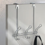 iDesign 11 in. L Chrome Silver Steel Medium Classico Over-the-Door 3-Hook Rack 06918