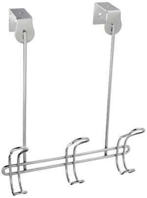 iDesign 11 in. L Chrome Silver Steel Medium Classico Over-the-Door 3-Hook Rack 06918 - Image 2