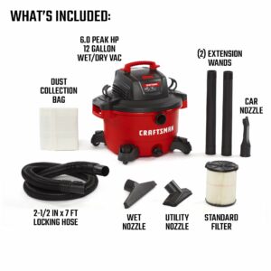 CRAFTSMAN 12 gal Corded Wet/Dry Vacuum 10.5 amps 120 V 6 HP CMXEVBE17594 - Image 4