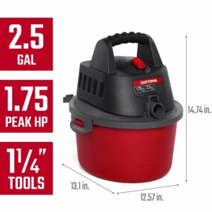 CRAFTSMAN 2.5 gal Corded Wet/Dry Vacuum 3 amps 120 V 1.75 HP CMXEVBE17250 - Image 2