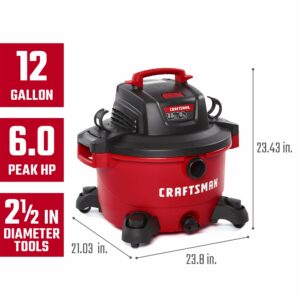 CRAFTSMAN 12 gal Corded Wet/Dry Vacuum 10.5 amps 120 V 6 HP CMXEVBE17594 - Image 2