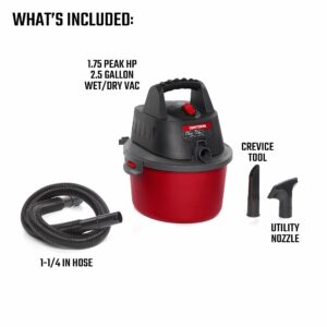 CRAFTSMAN 2.5 gal Corded Wet/Dry Vacuum 3 amps 120 V 1.75 HP CMXEVBE17250 - Image 4