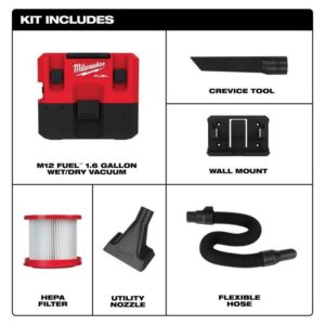 Milwaukee M12 FUEL 1.6 gal Cordless Shop Vacuum Tool Only 12 V - Image 4