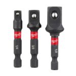 Milwaukee Power Drill Bit Extensions Shockwave Socket Adapter Set, 1/4" 3-Piece 48-32-5033