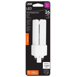 Feit Electric PL GX24Q-3 4-Pin LED Light Bulb Soft White 26 Watt Equivalence