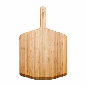 Ooni 14” Bamboo Pizza Peel – Lightweight Smooth Wooden Serving Board