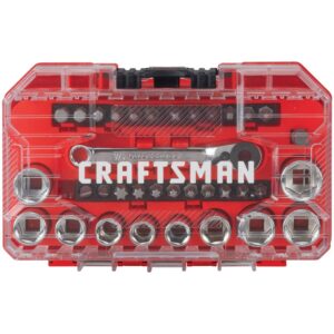 Craftsman 1/4" drive Metric and SAE Right Angle Ratcheting Bit Driver Set 35 pc - Image 3