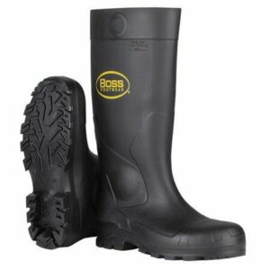 Boss Unisex PVC Plain Boots Black Waterproof Size 9