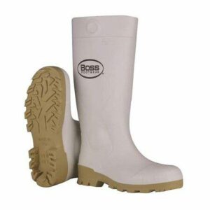 Boss Unisex PVC Plain Boots White Waterproof Size 8