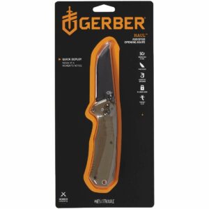 Gerber Haul Black/Brown Stainless Steel 7.75 in. Folding Knife - Image 4
