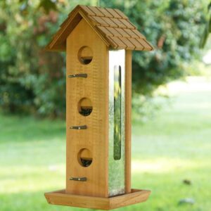 Perky-Pet Brown Wood Tin Jay Wild Bird Feeder - 2 lb Capacity - Image 2