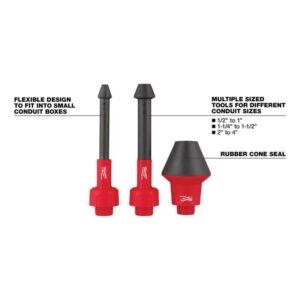 Milwaukee Air-Tip Shop Vac Conduit Line Puller Kit Wet/Dry Vac Attachment 3 pc - Image 2