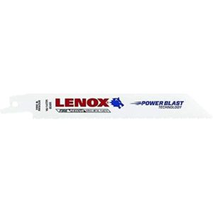 LENOX Tools General Purpose Reciprocating Saw Blade with Power Blast Technology, Bi-Metal, 6-inch, 10/14 TPI, 2/PK