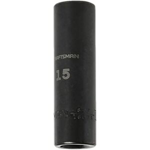 CRAFTSMAN Deep Impact Socket, Metric, 1/2-Inch Drive, 15mm (CMMT16076)