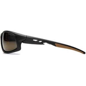 Carhartt Ironside Safety Glasses, Retail Clamshell Packaging, Black/Tan Frame, Antique Mirror Anti-Fog Lens - Image 3