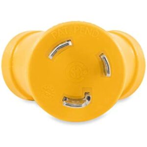Camco PowerGrip Heavy Duty 3-Prong Generator Adapter (30M/2 x 15F) - Durable Construction for Safe and Simple Use - (55433) , Yellow - Image 5