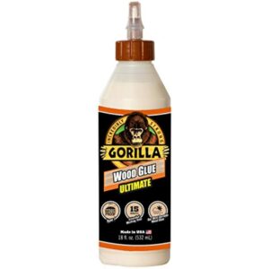 Gorilla Ultimate Waterproof Wood Glue, 18 Ounce, Natural Wood Color, (Pack of 1)