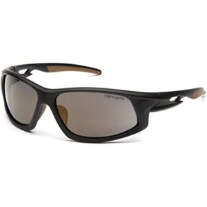 Carhartt Ironside Safety Glasses, Retail Clamshell Packaging, Black/Tan Frame, Antique Mirror Anti-Fog Lens