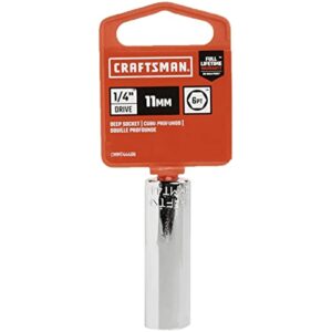 CRAFTSMAN Deep Socket, Metric, 1/4-Inch Drive, 11mm, 6-Point (CMMT44408) - Image 2