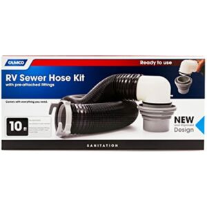 Camco RV Sewer Kit | Features Pre-Attached Fittings, a 10-Foot Sewer Hose, Translucent Sewer Elbow with 4-in-1 Adapter, and More (39551) - Image 10