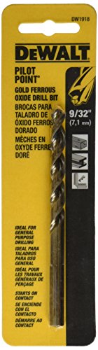 DEWALT DW1918 9/32-Inch Gold Ferrous Oxide Pilot Point Twist Drill Bit