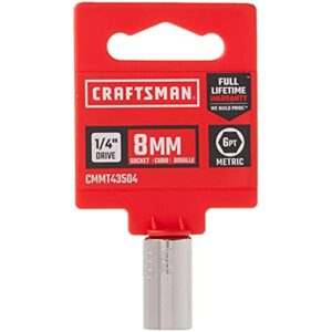 CRAFTSMAN Shallow Socket, Metric, 1/4-Inch Drive, 8mm, 6-Point (CMMT43504) - Image 3
