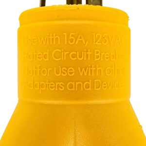 Camco PowerGrip Heavy Duty 3-Prong Generator Adapter (30M/2 x 15F) - Durable Construction for Safe and Simple Use - (55433) , Yellow - Image 12