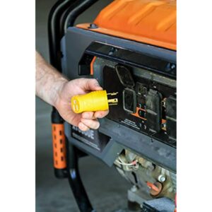 Camco PowerGrip Heavy Duty 3-Prong Generator Adapter (30M/2 x 15F) - Durable Construction for Safe and Simple Use - (55433) , Yellow - Image 8
