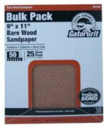 Gator 9" x 11" Bare Wood Sanding Sheets, 220 Grit, 25 Pack