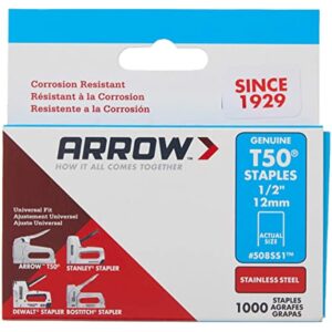 Arrow T50 3/8 in. W X 1/2 in. L 18 Ga. Flat Crown Heavy Duty Staples 1000 pk - Image 5