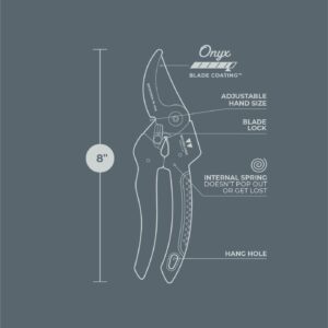 Woodland Tools Co. Duralight Compact Adjustable Bypass Pruning Shears, Gardening Hand Pruner, Plant Shears, Flower Clippers, Secateurs (05-2002-100) - Image 5