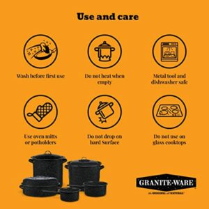 Granite Ware 7 lb. Capacity 13 in. Covered Oval Roaster, Speckled Black Enamel on Steel - Image 6