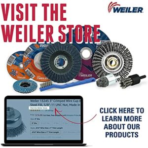 Weiler 36029 Vortec Pro 2" Crimped Wire Cup Brush, .014" Steel Fill, 1/4" Stem, Made in the USA - Image 4