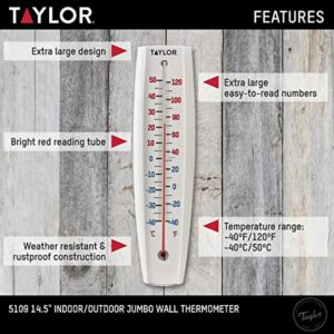 Taylor Jumbo Size Tube Thermometer Plastic White 14.75 in. 5109 - Image 3