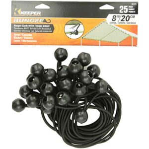Keeper - 8" Canopy Bungee Cords with Toggle Balls, 25 Pack - Image 3