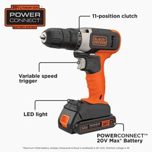BLACK+DECKER 20V MAX* Cordless Drill, Cordless (BCD702C1) - Image 2