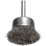 Weiler 36029 Vortec Pro 2" Crimped Wire Cup Brush, .014" Steel Fill, 1/4" Stem, Made in the USA