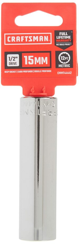 CRAFTSMAN Deep Socket, Metric, 1/2-Inch Drive, 15mm, 12-Point (CMMT44442) - Image 4