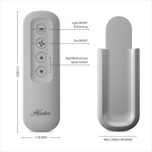 Hunter Fan Company 99770 Core Multifunction w/1.9 Remote Control with Receiver, Dove Grey - Image 3