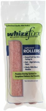 Work Tools International 44218 6-1/2-Inch WhizzFlex Polyester Mini Paint Roller Cover Refill, Pink, 2-Pack