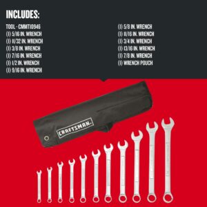 Craftsman SAE Combination Wrench Set, 11-Piece (CMMT10946) - Image 2