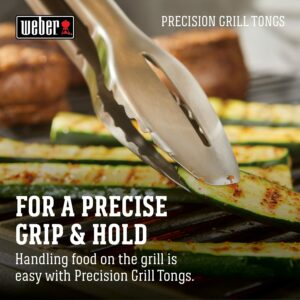 Weber Precision Grill Tongs, 18 inch, Stainless Steel - Image 3