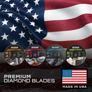 Devour 5.0″ Premium All Purpose Segmented Rim Diamond Blade for Cutting Rebar, Cast Iron, Concrete, Pavers, Tile, Granite, Laminate, PVC, and More, Made in USA, 7/8-Inch Arbor (NT050AP)2 - Image 3