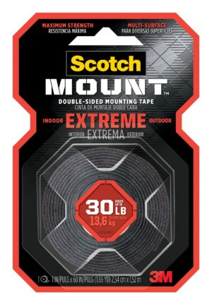 3M Scotch-Mount 60 in. L X 1 in. W Double-Sided Mounting Tape