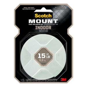 Scotch Mount Double Sided 1 in. W X 125 in. L Mounting Tape White