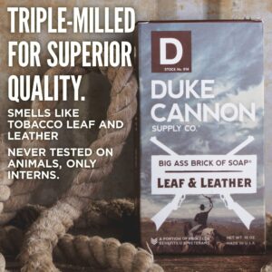 Duke Cannon Supply Co. Big Ass Brick of Soap - Superior Grade, Large Men's Soap with Musky Masculine Scents, All Skin Types, Leaf & Leather, 10 oz. - Image 5